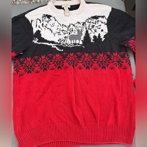 Dockers Fair Isle Red and Black Nordic Holiday Sweater
